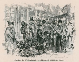 Søndag i Whitechapel - et sidespor ud for Middlesex Street, London af English School