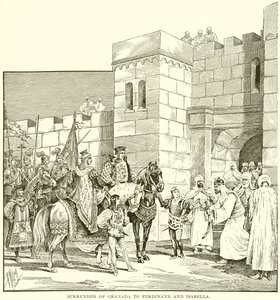 Overgivelse af Granada til Ferdinand og Isabella af English School