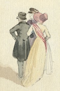 Tre figurer, ca. 1825 (wc på papir) af English School