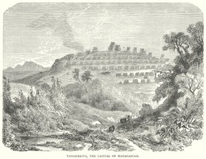Tananarivo, Madagaskars hovedstad (kobberstik) af English School