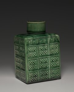 Tea Caddy med låg, Staffordshire Factory, ca. 1750-1800 af English School
