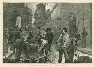 Temple Bar, London, nedrivning, 1877 af English School