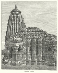 Tempel i Udaipur (gravering) af English School