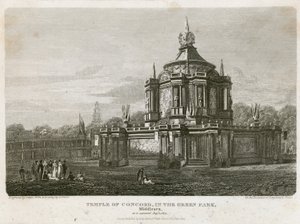 Temple of Concord opført for freden i 1814 af English School