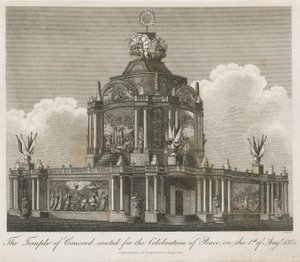 Temple of Concord opført for freden i 1814 af English School