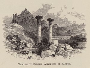 Cybele-templet, Akropolis i Sardes (gravering) af English School