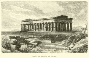 Neptuns tempel i Paestum af English School