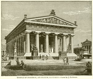 Poseidons tempel, ved Paestum, restaureret af English School