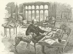 Tennyson in his library  af English School