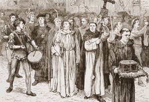 Tetzels Procession, illustration fra The History of Protestantism af James Aitken Wylie (1808-1890), pub. 1878 af English School