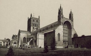 Tewkesbury Abbey (litografi) af English School
