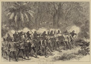 The 42nd Highlanders in the Front (gravering) af English School