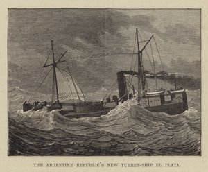 Den argentinske republiks nye turret-skib el Plata (gravering) af English School