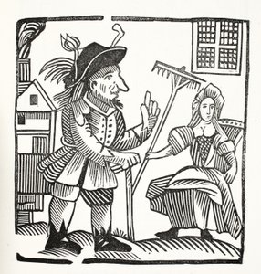 The Arraignment and Indictment of Sir John Barleycorn, Knt., illustration fra Chap-books of the Eighteenth Century af John Ashton, pub. 1882