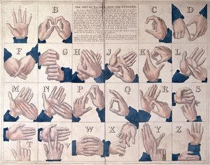 Kunsten at tale med fingrene, tegnsprogsalfabet af English School