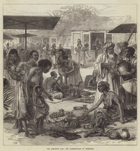 Ashantee-krigen, markedspladsen ved Coomassie (gravering) af English School