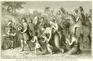 Philopoemens aske, den sidste af grækerne, født i højtidelig procession til Megalopolis af English School