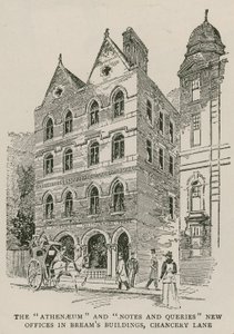 Athenaeum og Notes and Queries nye kontorer i Breams Buildings, Chancery Lane, London af English School