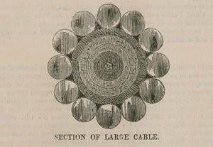 Das Atlantikkabel; Querschnitt eines großen Kabels von English School