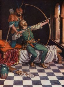 Balladen om Robin Hood (farvelitografi) af English School