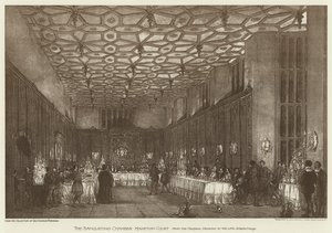 Banketkammeret, Hampton Court (litho) af English School
