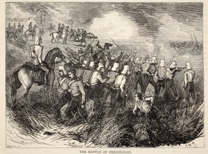 Slaget ved Ferozeshah, illustration fra Cassells Illustrated History of England af English School