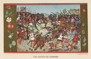 Slaget ved Flodden (farvelitografi) af English School