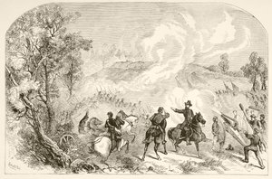 Slaget ved Gettysburg (litho) af English School