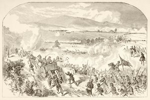 Slaget ved Malvern Hill (litho) af English School