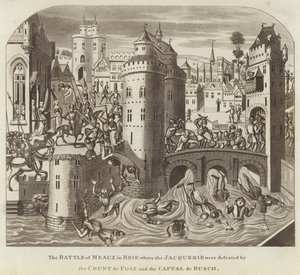 Slaget ved Meaux i Brie, hvor Jacquerie blev besejret af grev de Foix og Captal de Busch af English School