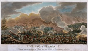 Slaget ved Waterloo, 1815, 1817 (akvatint) af English School