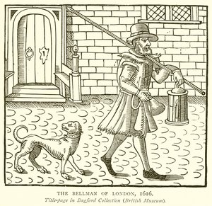 The Bellman of London, 1616 af English School