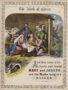 Kristi fødsel (farvet indgravering) af English School