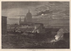 Blackfriars Bridge-enden af Thames Embankment af English School