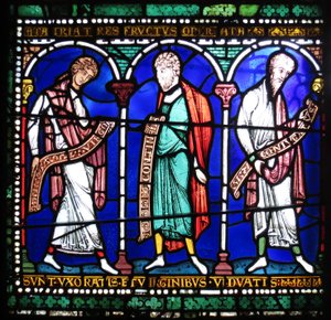 De velsignede stater, Canterbury Cathedral (farvet glas) af English School
