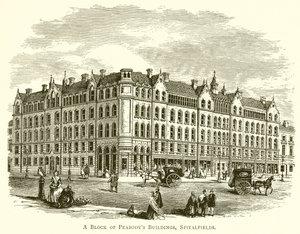 The Block of Peabodys Buildings, Spitalfields af English School