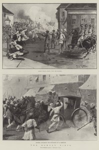 The Bombay Riots (litho) af English School