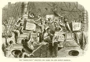 Boston Boys smider Taxed Tea i Boston Harbor