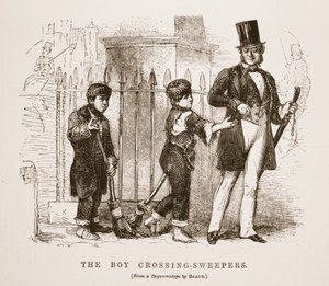 The Boy-Crossing Sweepers, fra daguerreotypiet af Richard Beard, illustration fra London Labor og London Poor af Henry Mayhew, pub. 1862 af English School