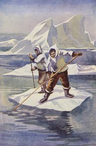 Drengene lavede en isflåde (farvelitografi) af English School