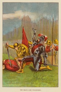 The Brave Lord Willoughby (farve litho) af English School