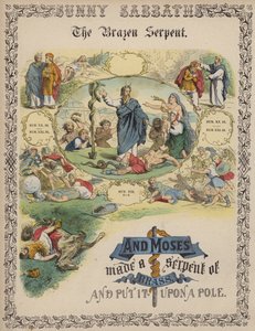 The Brazen Serpent (farvet gravering) af English School