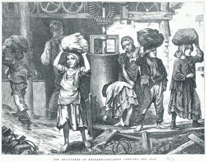The Brickyards of England, Børn der bærer leret, 1871 af English School