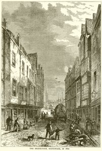 The Bridge-Foot, Southwark, i 1810 af English School