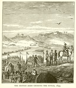 Den britiske hær krydser Sutlej, 1845 af English School