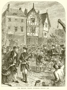 De britiske tropper går ind i Boston, 1768 af English School