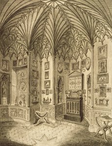 The Cabinet, graveret af T. Morris, fra Description of Strawberry Hill af Horace Walton, 1784 af English School