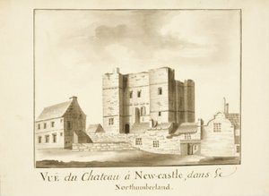 The Castle, Newcastle upon Tyne (blæk og blyant på papir) af English School