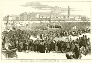 Chartistmødet på Kennington Common, 1848 af English School