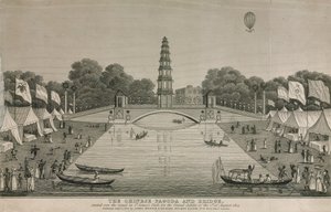 Den kinesiske pagode og bro rejst over kanalen i St James